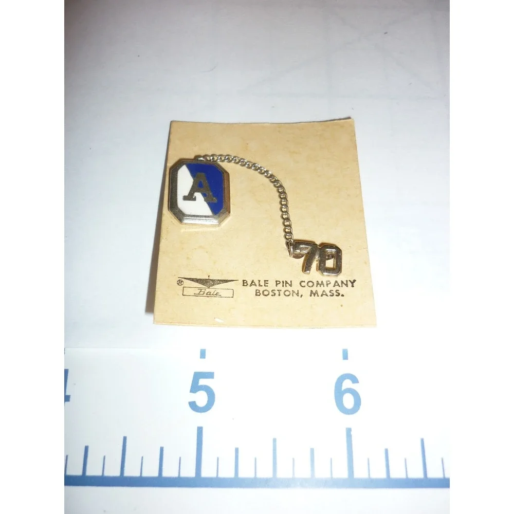 Vintage Bale Pin Company Boston Mass 70 Letter A Tie Tack Lapel Pin Sterling 925